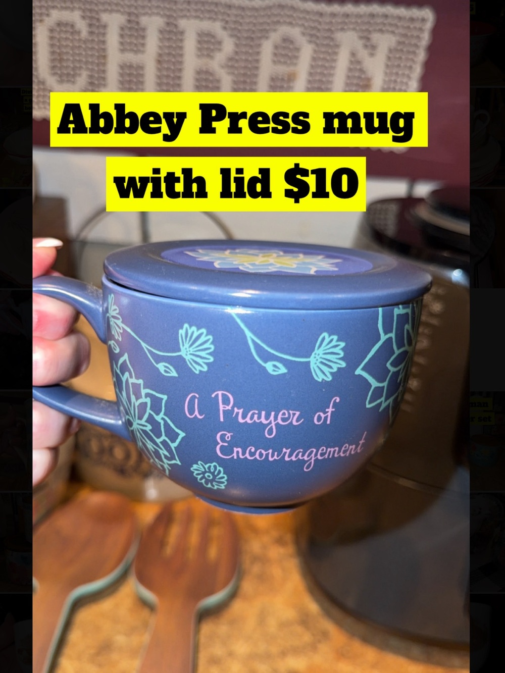 Abbey Press Purple Ceramic Mug with Lid — A Prayer of Encouragement